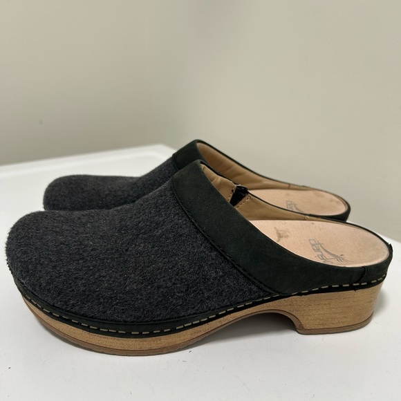 Dansko Bethann Wool Clog Mules Charcoal Gray Size 6.5 - 7 US 37 EU - Picture 4 of 11
